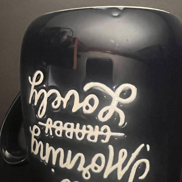 THRESHOLD “Good Morning CRABBY (crossed out) Lovely” Cobalt Blue Stoneware Mug - Picture 7 of 7